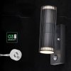Kinkiet ogrodowy V-TAC GU10 czujnik aluminium góra dół IP44 czarny VT-10175PIR 3 lata gwarancji